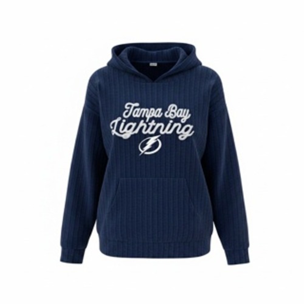 Concepts Sport Tampa Bay Lightning Navy Blue Ribbed Chenille Hoodie NHL Womens S